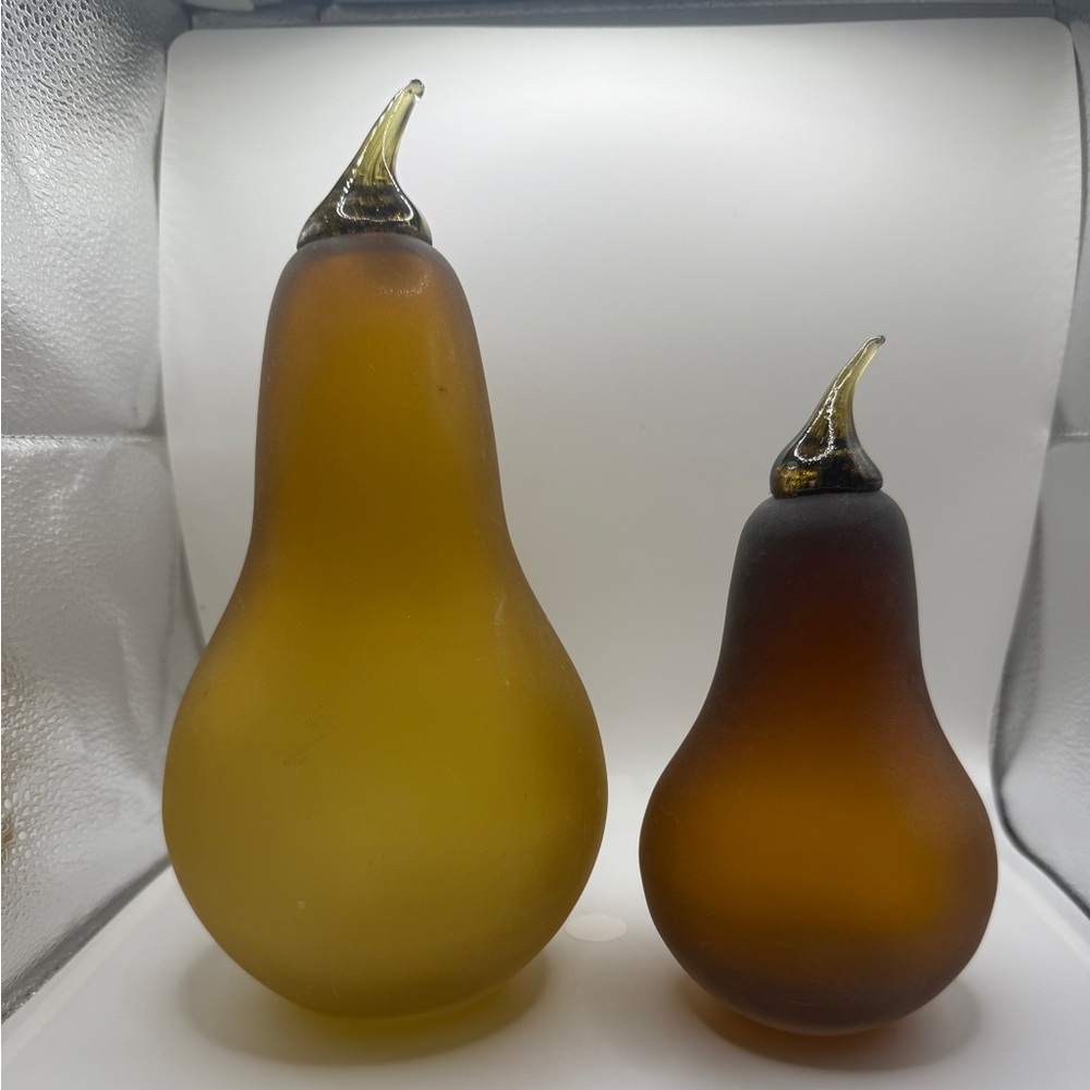Elegant Glass Pear Sculpture Set - Amber and rust

Art deco - Picture 8 of 8